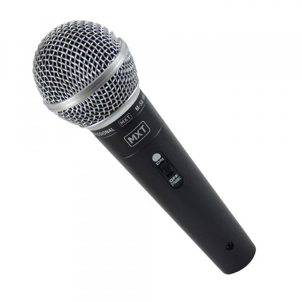 Microfone Dinâmico com Fio M-58 Profissional - Cabo 3 Metros O.D.5.0 Mm - Mxt