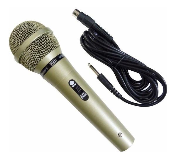 Microfone Dinamico de Metal Mud-515 Prata Cabo 4.5m Od: 5.0mm - Hurricane
