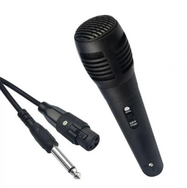 Microfone Dinâmico P10 C/fio 1,5m para Karaokê/ Caixa de Som - Supri