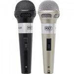 Microfone Dinâmico Par/ Plastic M-201 Preto e Prata Mxt