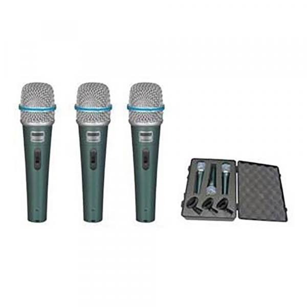 Microfone Dinâmico Pro Btm 57a Kit 3 Peças com Maleta e Cachimbo - Mxt