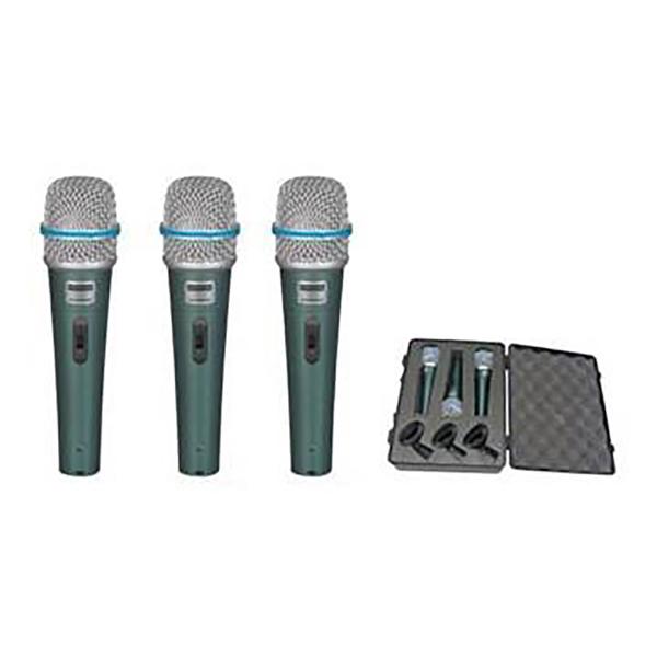 Microfone Dinamico PRO BTM-57A - KIT 3 Pecas com Maleta e Cachimbo - Mxt