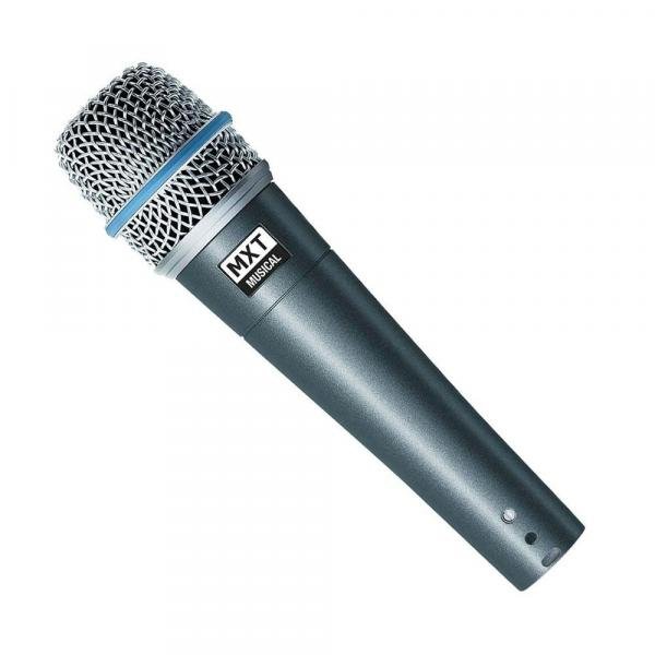 Microfone Dinamico PRO BTM-57A Metal - Profissional com Cabo 3 Metros O.D.5.0 MM - Mxt