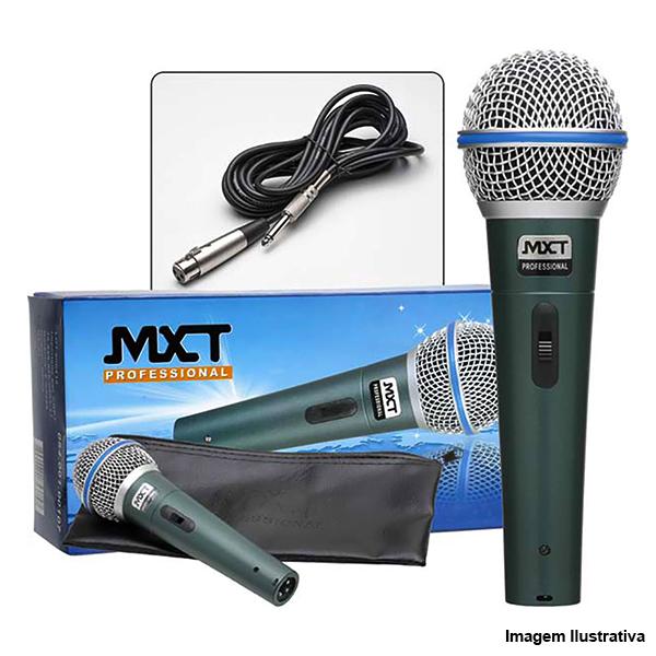 Microfone Dinâmico Pro Metal com Fio 4,5 Metros BT-58A - MXT - MXT