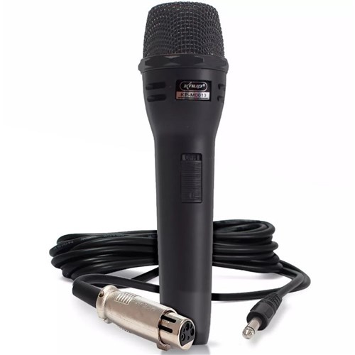 Microfone Dinâmico Profissional com Fio P10 4M KP-M0013-Knup
