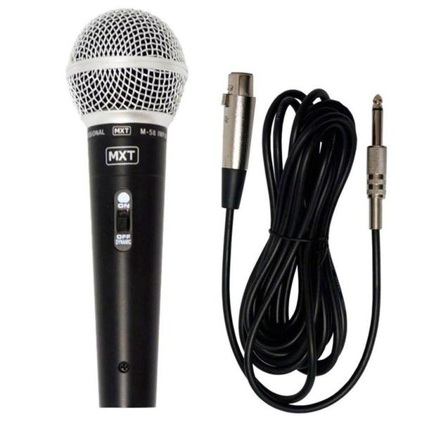 Microfone Dinâmico Profissional M-58 C/ Cabo 3 Metros - Lxshop