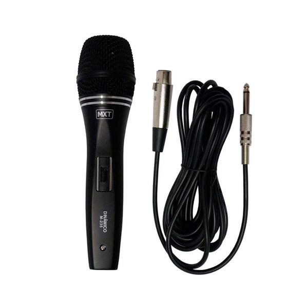 Microfone Dinâmico Profissional MXT M-235 Black + Cabo 3 Metros