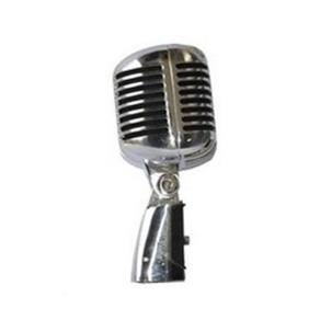 Microfone Dinâmico Retrô Lc-55 Cromado Leacs