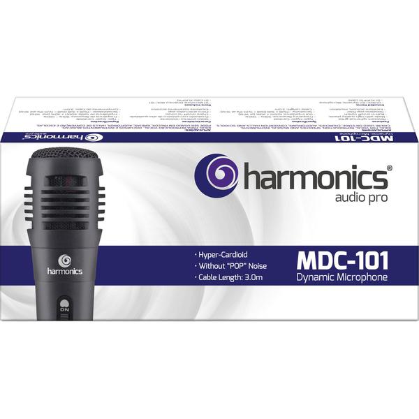 Microfone Dinâmico Supercardióide Mdc101 Preto Harmonics - Hamonics