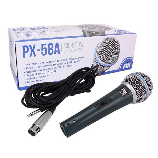 Microfone Dinâmico Unidirecional com Fio PX-58A PIX