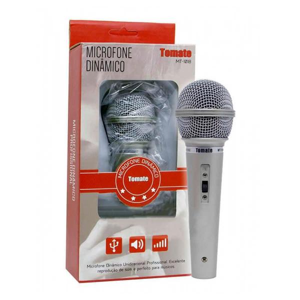 Microfone Dinâmico Unidirecional com Fio Tomate - MT-1018