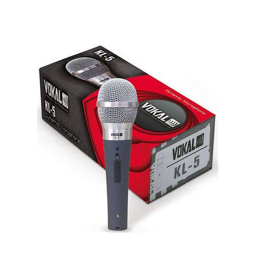 Microfone Dinâmico Vokal Kl5 com Fio - Acompanha Cabo P10 X Xlr