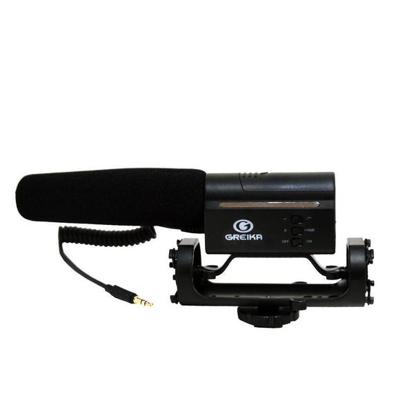 Microfone Direcional Condensador Greika GK-SM10 para Câmeras DSLR