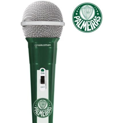 Microfone do Palmeiras com Fio Verde e Branco Mic-10 Waldman