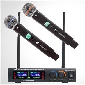Microfone Duplo de Mão Profissional UHF UD2200 TSI