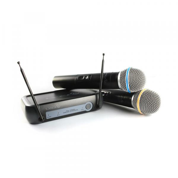 Microfone Duplo de Mão Sem Fio Lyco VHF Lyco VH02MAX-MM
