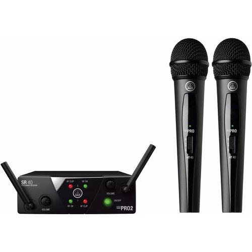 Microfone Duplo S/fio Akg Wms 40 Pro Mini Dual Vocal Us25b-d