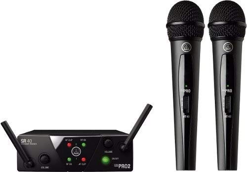 Microfone Duplo S/fio Akg Wms 40 Pro Mini Dual Vocal Us25b-d