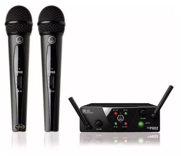 Microfone Duplo Sem Fio AKG WMS40 Mini Dual MINI2VOC-US25B/D