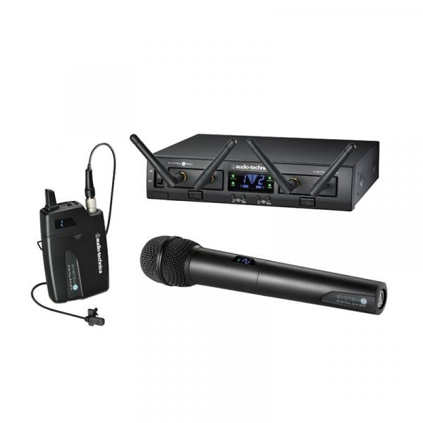 Microfone Duplo Sem Fio Bastao e Lapela Audio-technica System 10 Pro Atw-1312/l - Freq. 2.4 Ghz
