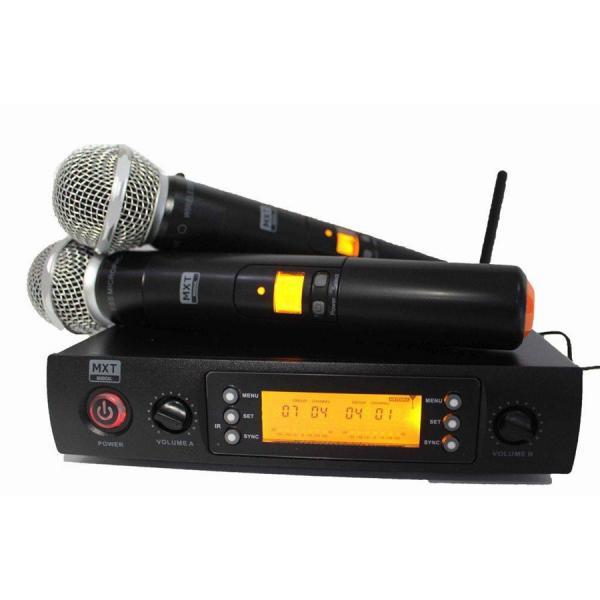 Microfone Duplo Sem Fio Digital com 100 Canais MXT UHF 628M
