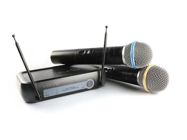 Microfone Duplo Sem Fio VHF Lyco VH02MAX-MM