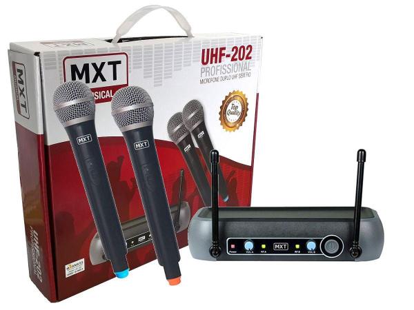 Microfone Duplo UHF Sem Fio UHF-202 MXT
