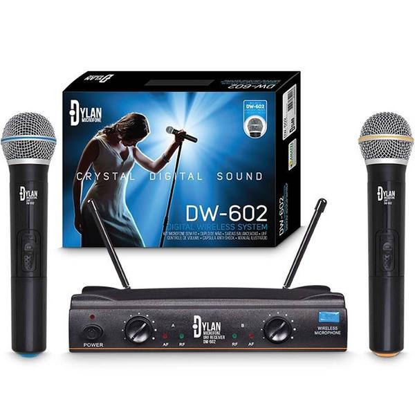 Microfone Dylan DW-602 Sem Fio UHF Duplo - DYLAN