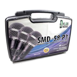 Microfone Dylan Smd58-P3 Kit com 3 com Cabos