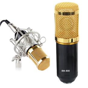 Microfone Gravador e Condensador de Som com Suporte de Metal ? BM - 800 (Preto)