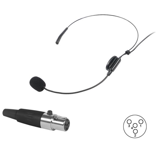 Microfone Headset C/ Fio P/ Body Pack,Uni,9,7 Mm,XLR 4 Pinos - Aj Som Acessórios Musicais