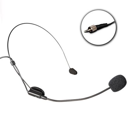 Microfone Headset Slim S2-3 Auriculado P2 com Trava (Preto)