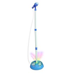 Microfone Infantil Brinquedo Azul Led Celular Som Musica Musical Karaoke Crianca