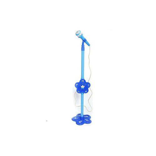 Microfone Infantil C/ Pedestal 106 Cm e Som Azul