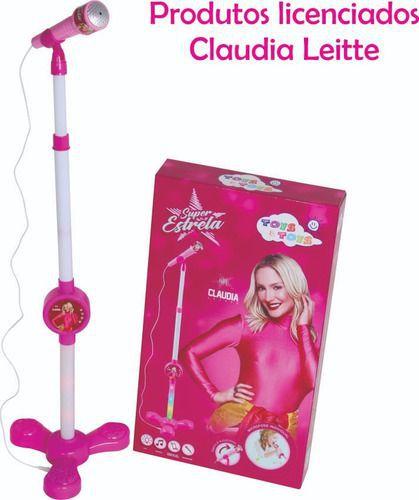 Microfone Infantil Claudia Leite C/ Pedestal Som e Voz - Toys Toys