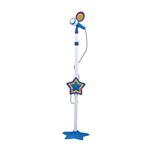 Microfone Infantil com Amplificador Karaoke e Pedestal com Luz e Som Azul