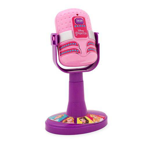 Microfone Infantil com Amplificador Princesas Disney com Luz e Som Rosa