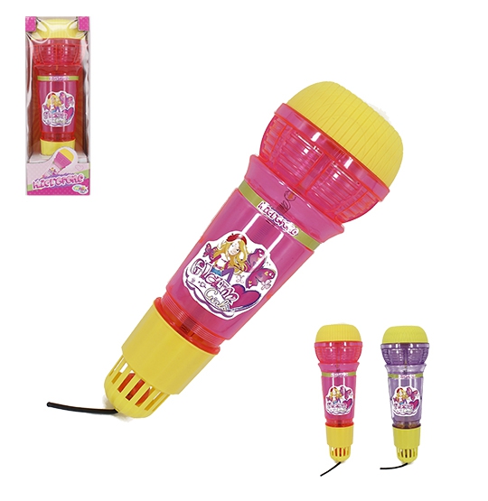 Microfone Infantil com Eco Glam Girls Colors + Luz a Bateria na Caixa Wellkids