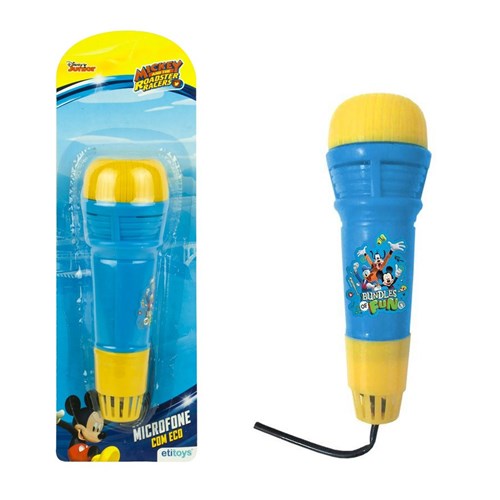 Microfone Infantil de Brinquedo do Mickey Azul com Eco