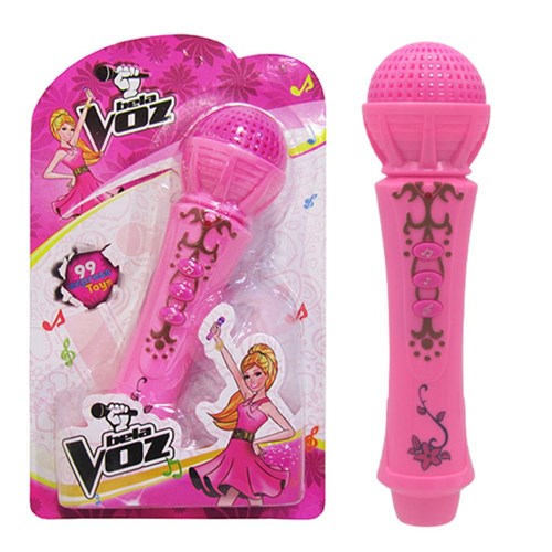 Microfone Infantil de Brinquedo Rosa Bela Voz 99 Express