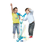 Microfone Duplo Azul Infantil Mp3 C/ Som - Dm Toys