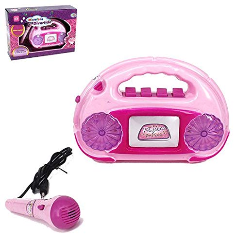 Microfone Infantil Karaoke Caixa de Som com Luz e Acessorios