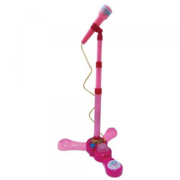 Microfone Infantil Rosa com Pedestal Fênix - Fenix