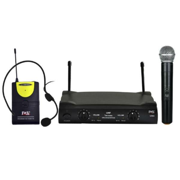 Microfone JWL U585-HT UHF Duplo de Mão e Headset