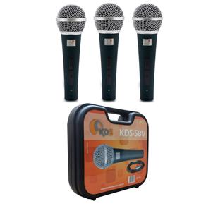Microfone Kadosh Kds58v Kit com 3 Microfones - 3 Cabos