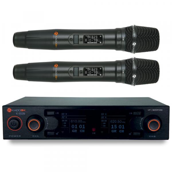 Microfone KADOSH Sem Fio UHF Digital Mão Duplo K-502 M