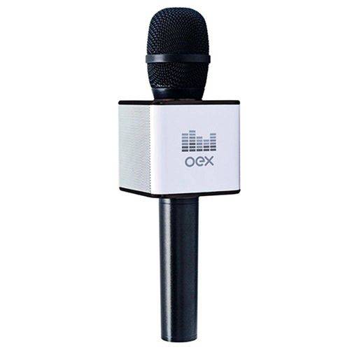 Microfone Karaoke Bluetooth Oex 6w Rms Preto Mk-100