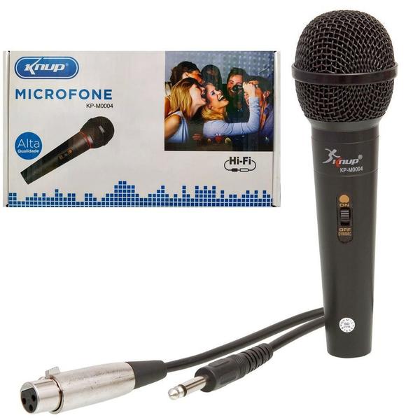 Microfone Karaokê com Fio 4 Metros KNUP KP-0004