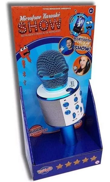 Microfone Karaokê Show Bluetooth Azul Toyng 36739 Azul