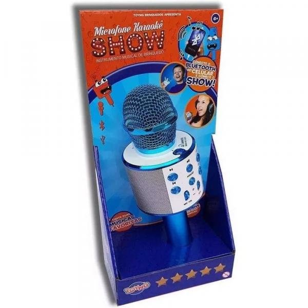 Microfone Karaokê Show Bluetooth Azul Toyng 36739